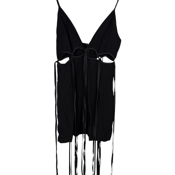 Just Bee Queen Black Dress with Tie-Back Sz medium - Picture 2 of 13